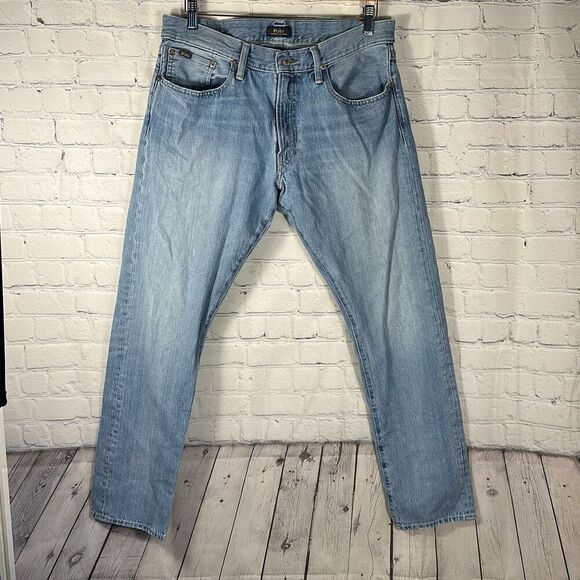 Polo Ralph Lauren Jeans Men's 34X32 Blue Sullivan Slim Straight Distressed - Picture 1 of 12